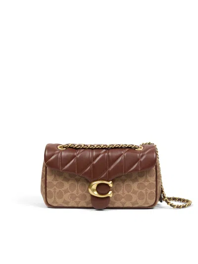 Coach Quilted Signtuare Tabby Shoulder Bag 26 With Chain In B4/tan Brown