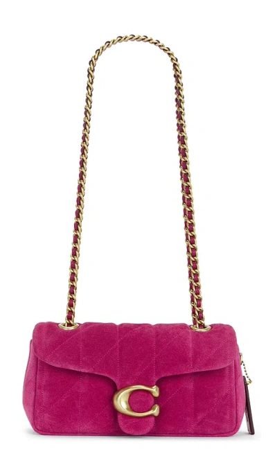 Coach Quilted Suede Tabby Shoulder Bag 20 In Purple