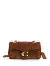 Coach Quilted Suede Tabby Shoulder Bag 20 With Chain Shoulder Bags Brown