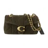 Coach Quilted Tabby 20 With Chain Shoulder Bag In Green