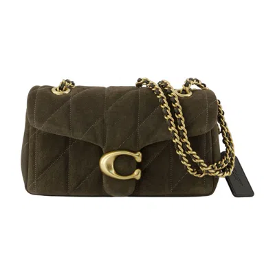 Coach Quilted Tabby 20 With Chain Shoulder Bag In Green