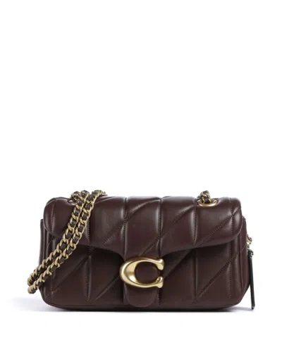 Coach Quilted Tabby Shoulder Bag 20 With Chain In Burgundy