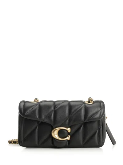 Coach Quilted Tabby Shoulder Bag 20 With Chain Crossbody Bags Black