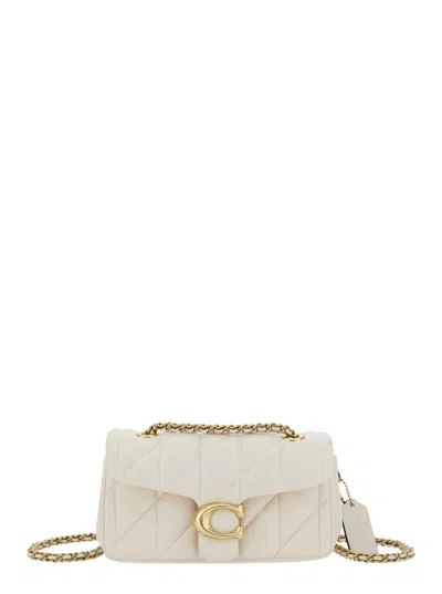 Coach Quilted Tabby Shoulder Bag 20 With Chain In White