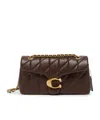 Coach Quilted Tabby Shoulder Bag 26 With Chain Handbags Bordeaux In Brown