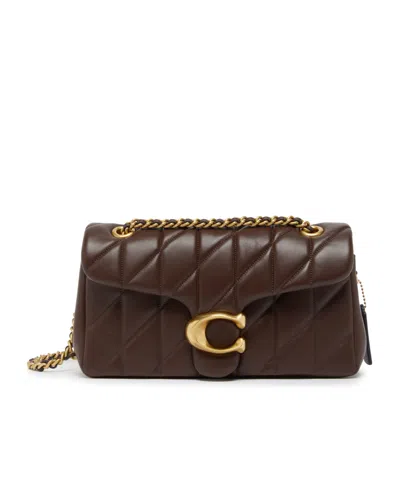 Coach Quilted Tabby Shoulder Bag 26 With Chain Handbags Bordeaux In Brown