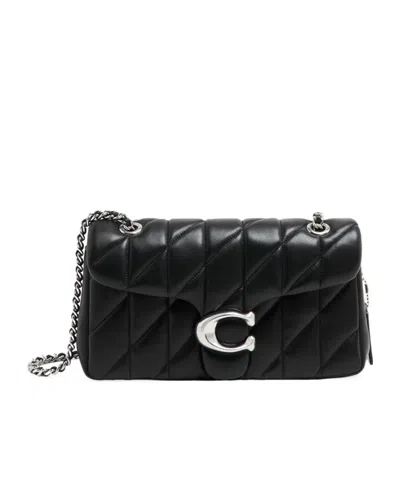 Coach Quilted Tabby Shoulder Bag 26 In Left/black