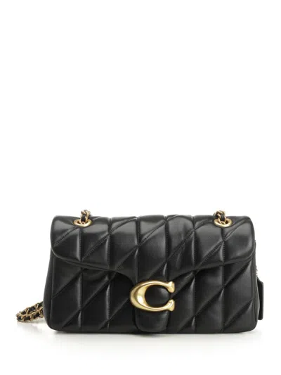 Coach Quilted Tabby Shoulder Bag 26 With Chain Handbags Black