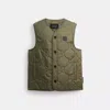 Coach Quilted Vest In Recycled Polyester In Green