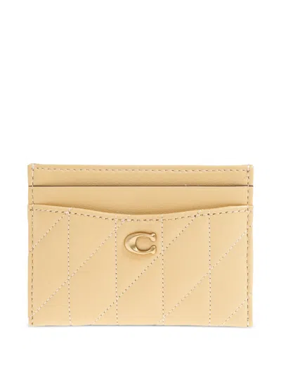 Coach Quilted-design Leather Cardholder In Neutral