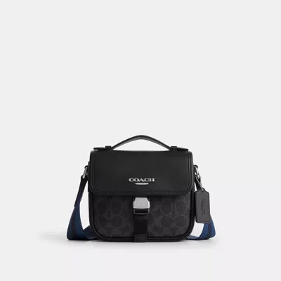 Coach Racer Crossbody Bag In Signature Canvas With Varsity Stripe ...