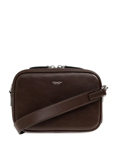 Coach Radio Camera Leather Shoulder Bag In Brown