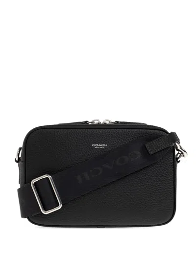 Coach Clinton Zip Leather Tote Bag In Black