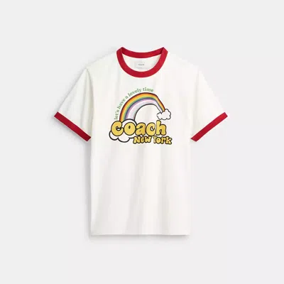 Coach Ringer T Shirt Mit Regenbogengrafik