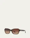 Coach Rectangle Acetate Sunglasses In Gold/tortoise