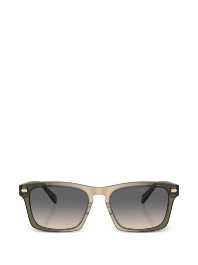 Coach 长方形镜框太阳眼镜 In Green