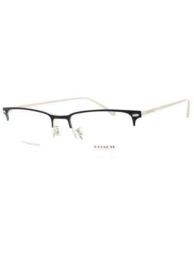 Coach Rectangular Titanium Eyeglasses For Men In Black