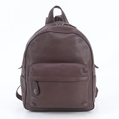 Pre-owned Coach Red Brown Leather Backpack Shoulder Bag ()
