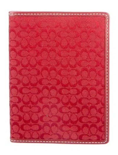 Pre-owned Coach Red Canvas Felt Travel Wallet