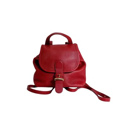 Pre-owned Coach Red Color Leather Backpack ()