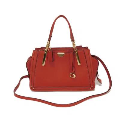 Pre-owned Coach Red Color Leather Handbag Shoulder Bag ()