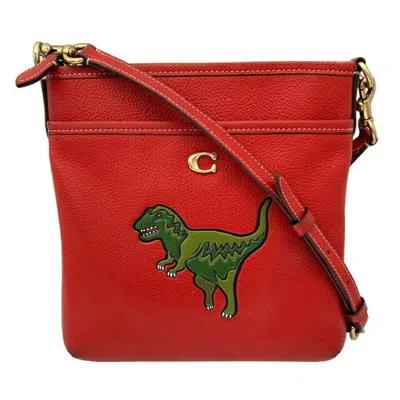 Pre-owned Coach Red Color Leather Shoulder Bag ()
