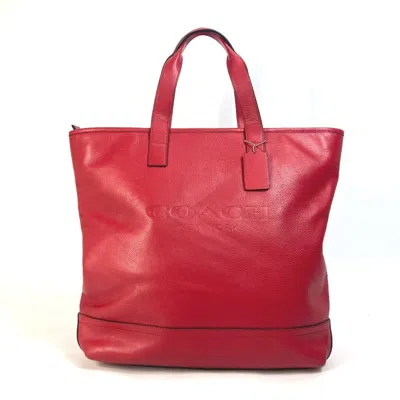 Pre-owned Coach Red Color Leather Shoulder Bag Tote Bag ()
