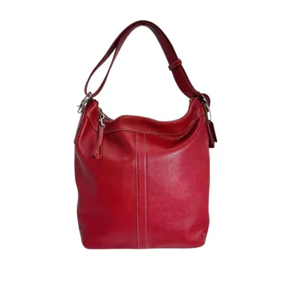 Pre-owned Coach Red Color Leather Shoulder Bag Tote Bag ()