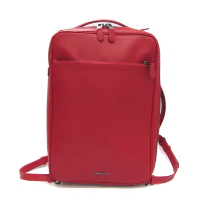 Pre-owned Coach Red Leather Backpack Bag ()