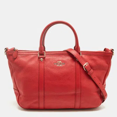 Coach Red Leather Central Tote