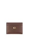Coach Refined Calf Leather Essential Card Case In Brown