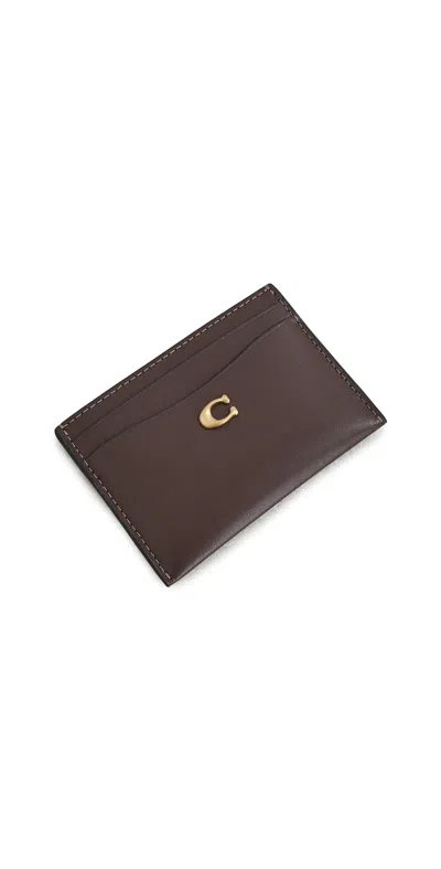 Coach Refined Calf Leather Essential Card Case Maple