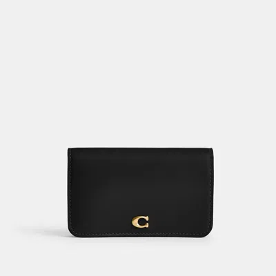 Coach Refined Calf Leather Essential Slim Card In Black