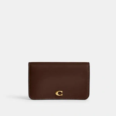 Coach Refined Calf Leather Essential Slim Card In Black