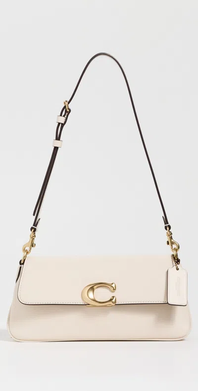 Coach Refined Calf Leather Jet Shoulder Bag Chalk In Gray