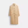 Coach Regenerative Cotton Balmacaan In Beige