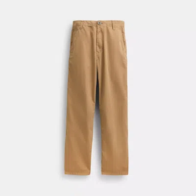 Coach Regenerative Cotton Trousers In Khaki