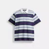 Coach Relaxed Striped Polo In Blue