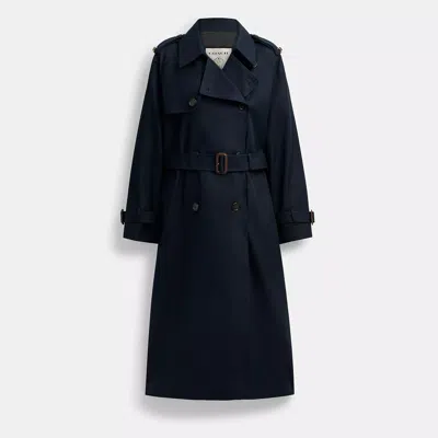Coach Relaxed Trench Coat In Blue