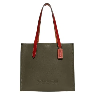 Coach Relay 34 Leather Tote Bag In Green