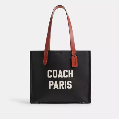 Coach Relay Tote Bag Mit Detail Aus Signature-canvas In Black