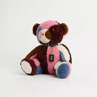 Coach Remade Collectible Shearling Bear In Burgundy Multi