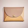 Coach Remade Colorblock Extra Large Pouch In Beige Multi