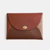 Coach Remade Colorblock Extra Large Pouch In Brown