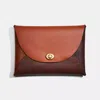 Coach Remade Colorblock Extra Large Pouch In Brown/multi