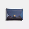 Coach Remade Colorblock Large Pouch In Blue/multi