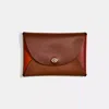 Coach Remade Colorblock Large Pouch In Brown/multi