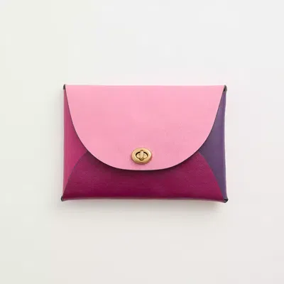 Coach Remade Colorblock Large Pouch In Confetti Pink