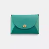 Coach Remade Colorblock Large Pouch In Emerald Green