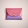 Coach Remade Colorblock Large Pouch In Purple Multi